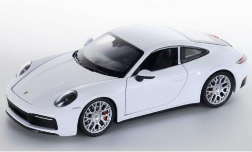 Porsche 992 4S 1/24 Welly 911 Carrera  white 2019 diecast model cars