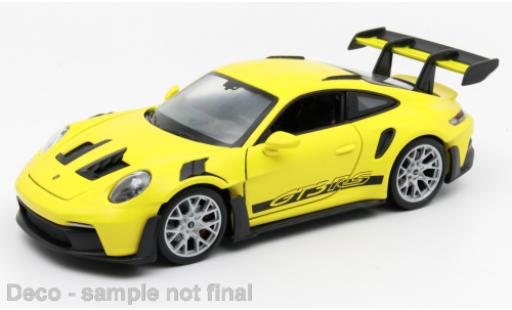 Porsche 992 1/24 Welly 911 GTR RS  yellow diecast model cars