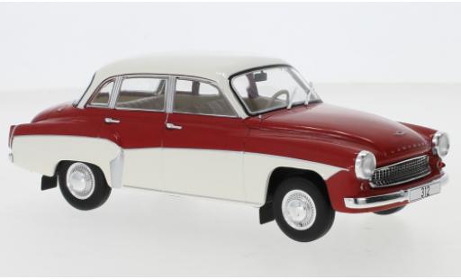 Wartburg 312 1/24 WhiteBox red/white diecast model cars