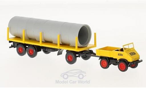 Diecast model cars Mercedes Unimog 1/87 Wiking U 411 Züblin mit Rungenanhänger und Ladung Mercedes Unimog 1/87 Wiking U 411 Züblin mit Rungenanhänger und Ladung diecast model cars