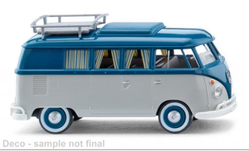Diecast model cars Volkswagen T1 1/87 Wiking bus caravane grey clair/blue 1963 Volkswagen T1 1/87 Wiking bus caravane grey clair/blue 1963 diecast model cars