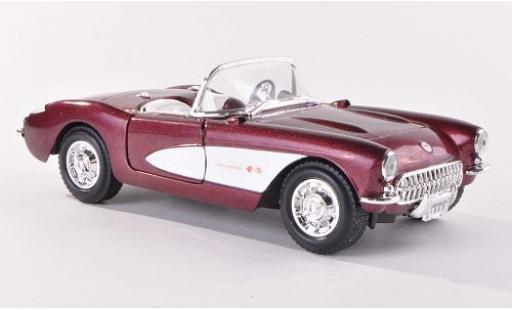 Chevrolet Corvette 1/24 Yat Ming C1 metallic red/white 1957 diecast model cars